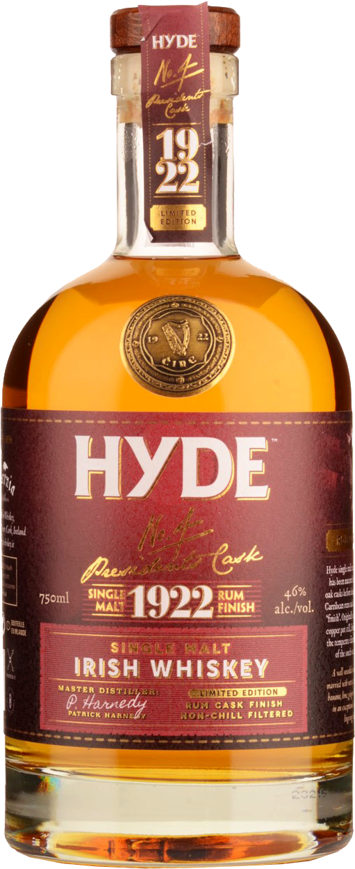 Bottle Shot - Hyde Irish Whisky No 3 (543x1287), Png Download