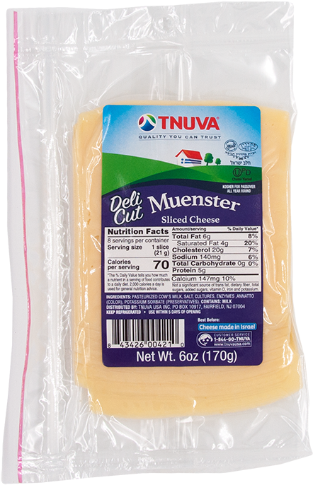 Muenster Sliced 6oz Deli Cut - Bratwurst (461x723), Png Download