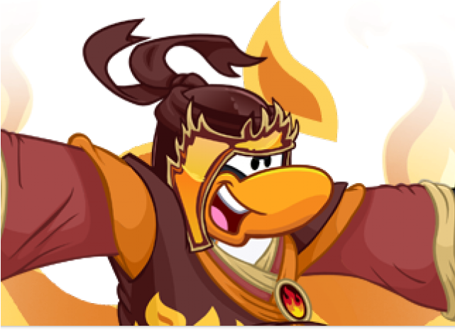 Drawn Ninja Fire - Club Penguin Ninja Penguin (640x480), Png Download
