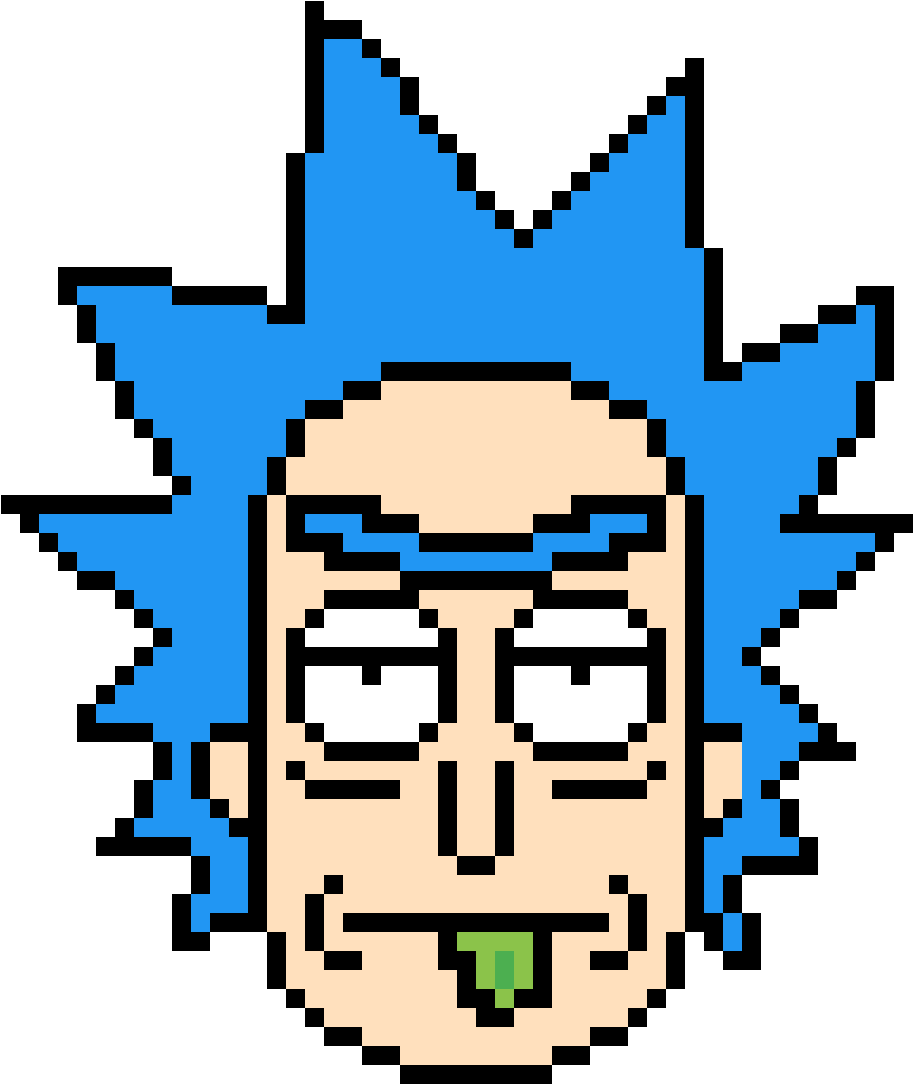 Rick - Rick And Morty Pixel Art (988x1159), Png Download