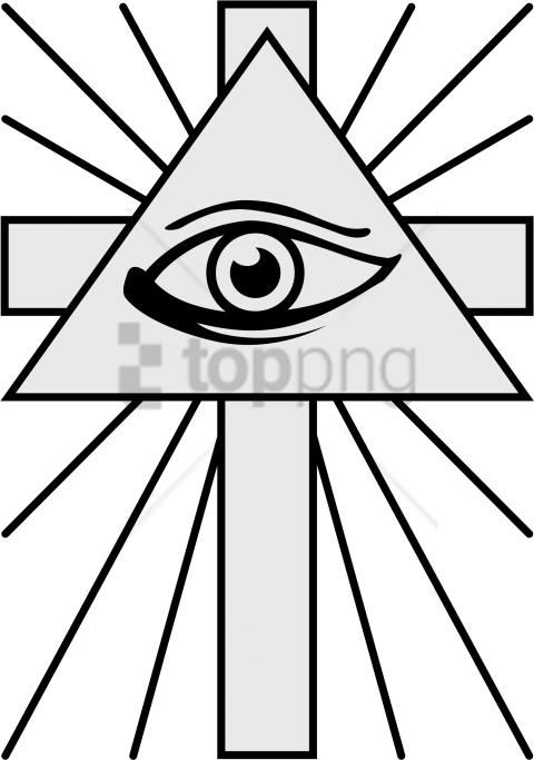 Free Png Cross With All Seeing Eye Png Image With Transparent - Cross With Eye Symbol (480x683), Png Download