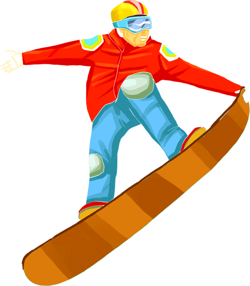 Water Skiing Snowboard Surfing - Cartoon Characters Skiing (865x991), Png Download