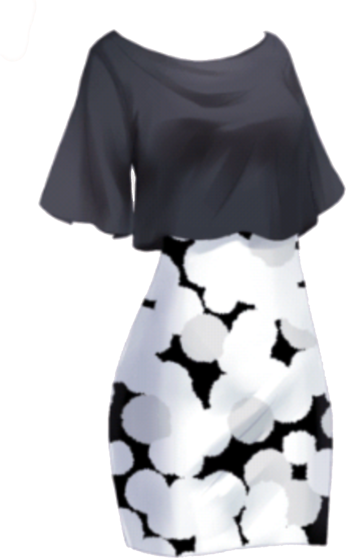 Abstract Black 'n White - Love Nikki Shirt Png (1362x2048), Png Download