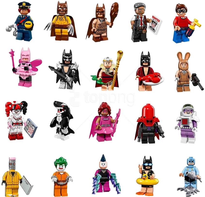 Free Png Download Lego Batmans Clipart Png Photo Png - Batman Movie Lego Minifigures (850x835), Png Download