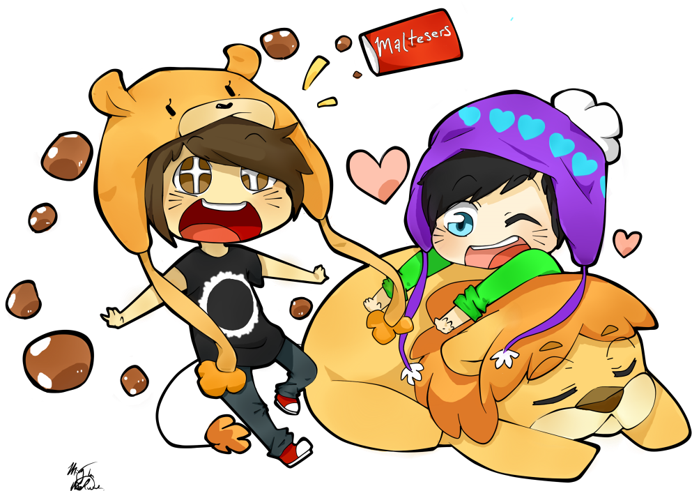 Dan And Phil Fanart, Dan And Phill, Tyler Oakley - Dan And Phil Kawaii Drawn (1000x750), Png Download