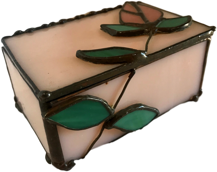 Jewelry Box Stained Glass Pink Rose On Top Vintage - Wrapping Paper (1024x768), Png Download