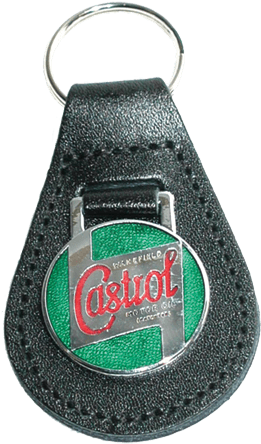 Key Fob A Natural Leather Key Fob, Embellished With - Keychain (900x900), Png Download