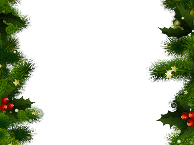 Fir Tree Clipart Border - Transparent Christmas Frame Png (640x480), Png Download