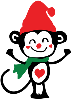 Monkey Santa - Santa Monkey (674x518), Png Download