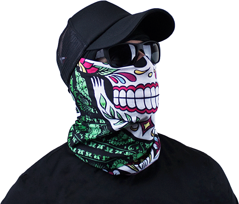 3d Face Series Day Of The Dead - Scarf (870x666), Png Download