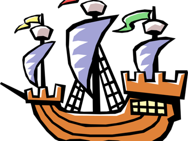 Ship Clipart Old Fashioned - Cartoon Christopher Columbus Ship (640x480), Png Download