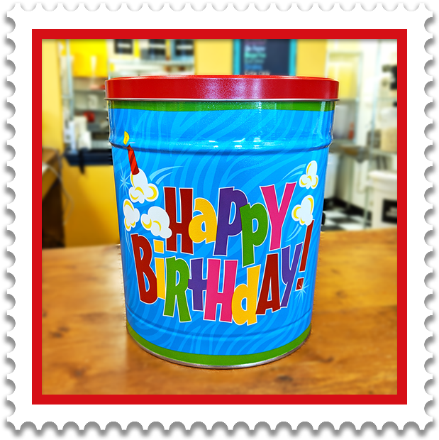 Happy Birthday Tin - Postage Stamp (651x628), Png Download