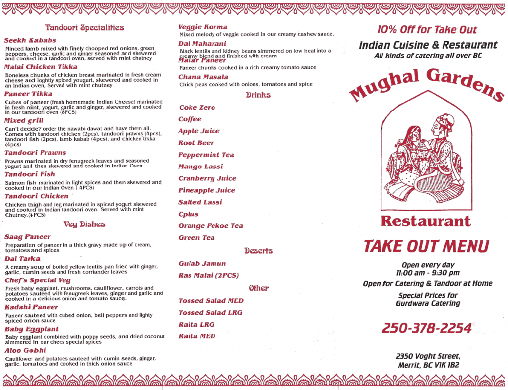 Take Out Menu Page - Graphics (1024x787), Png Download
