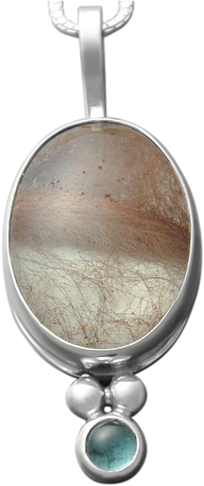 2 Ball Pendant With Rutilated Quartz/blue Topaz - Locket (1024x768), Png Download