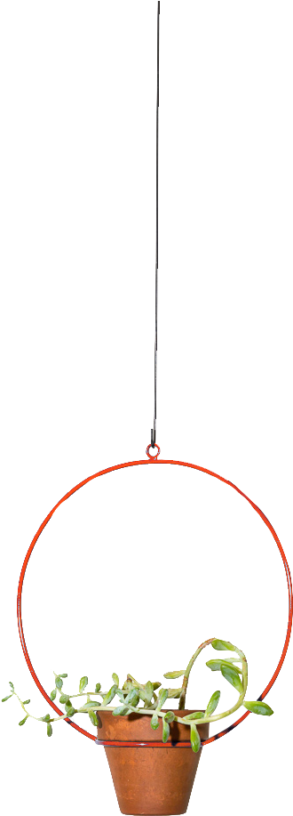 Hanging Circle Planter 10" - Flowerpot (933x1400), Png Download