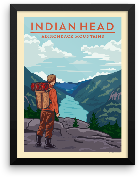 Vintage Poster - Adirondack Mountains (1000x1000), Png Download