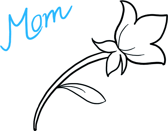 How To Draw Mother's Day Flower - Drawings Of Flowers For Mothers Day (680x678), Png Download