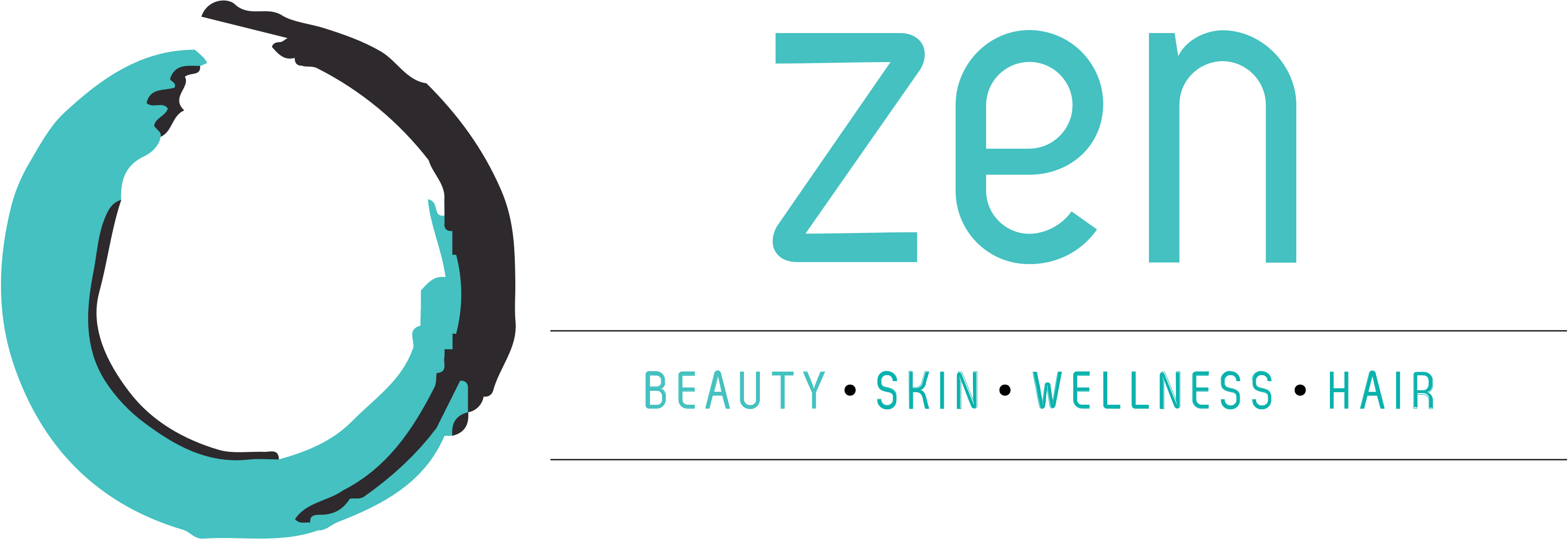 Zen Day Spa Brand Logo - Graphic Design (3128x1076), Png Download