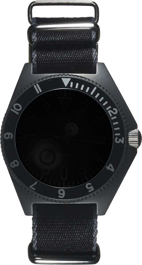Mayfair Strap Nato Black/grey Edges - Analog Watch (500x927), Png Download