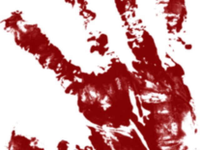 Creepy Clipart Hand - Blood Hand Print Png (640x480), Png Download