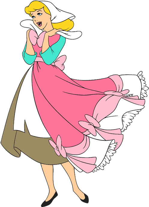 Pink Dress Clipart - Cinderella Pink Dress Clip Art (497x689), Png Download