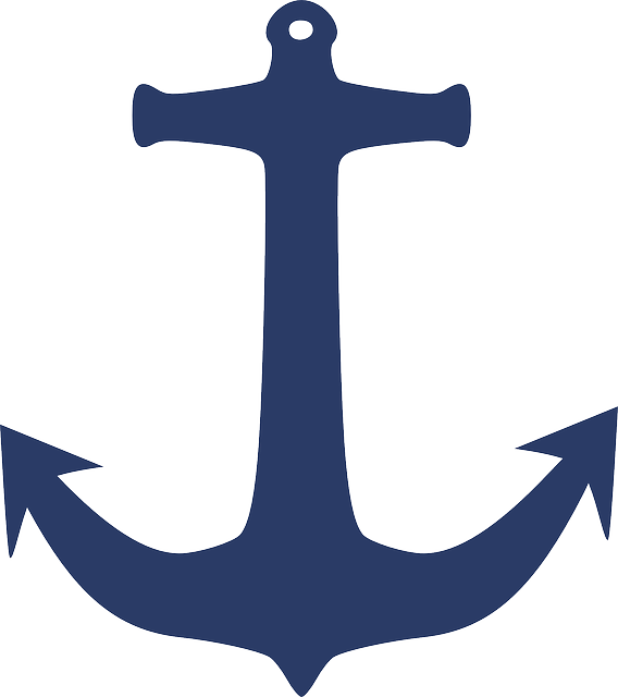 Anchor, Sea, Yacht, Navy, Vessel, Marine, Sailing - Navy Blue Anchor Clipart (568x640), Png Download