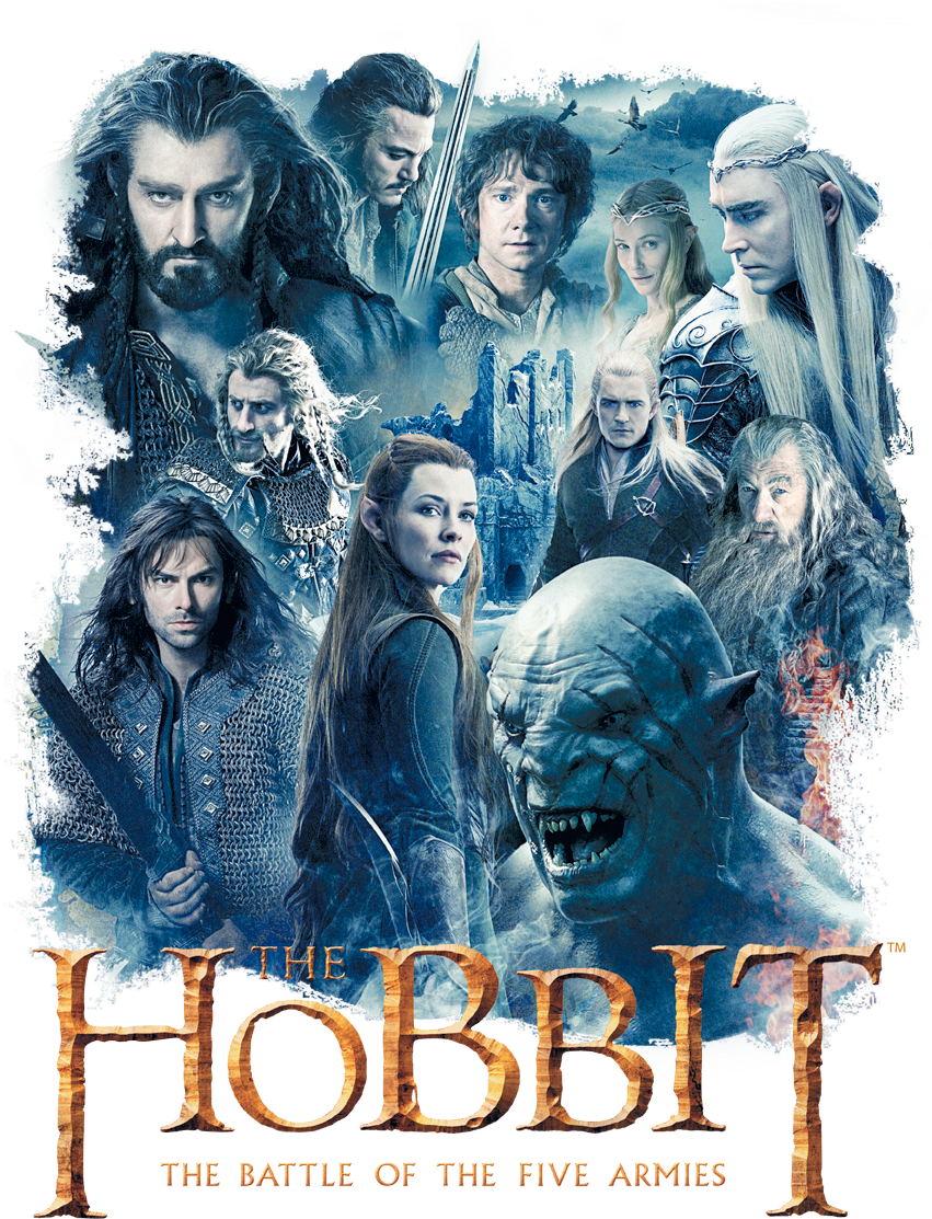 The Hobbit Main Characters Kid's T-shirt - Battle Of The Five Armies (850x1164), Png Download