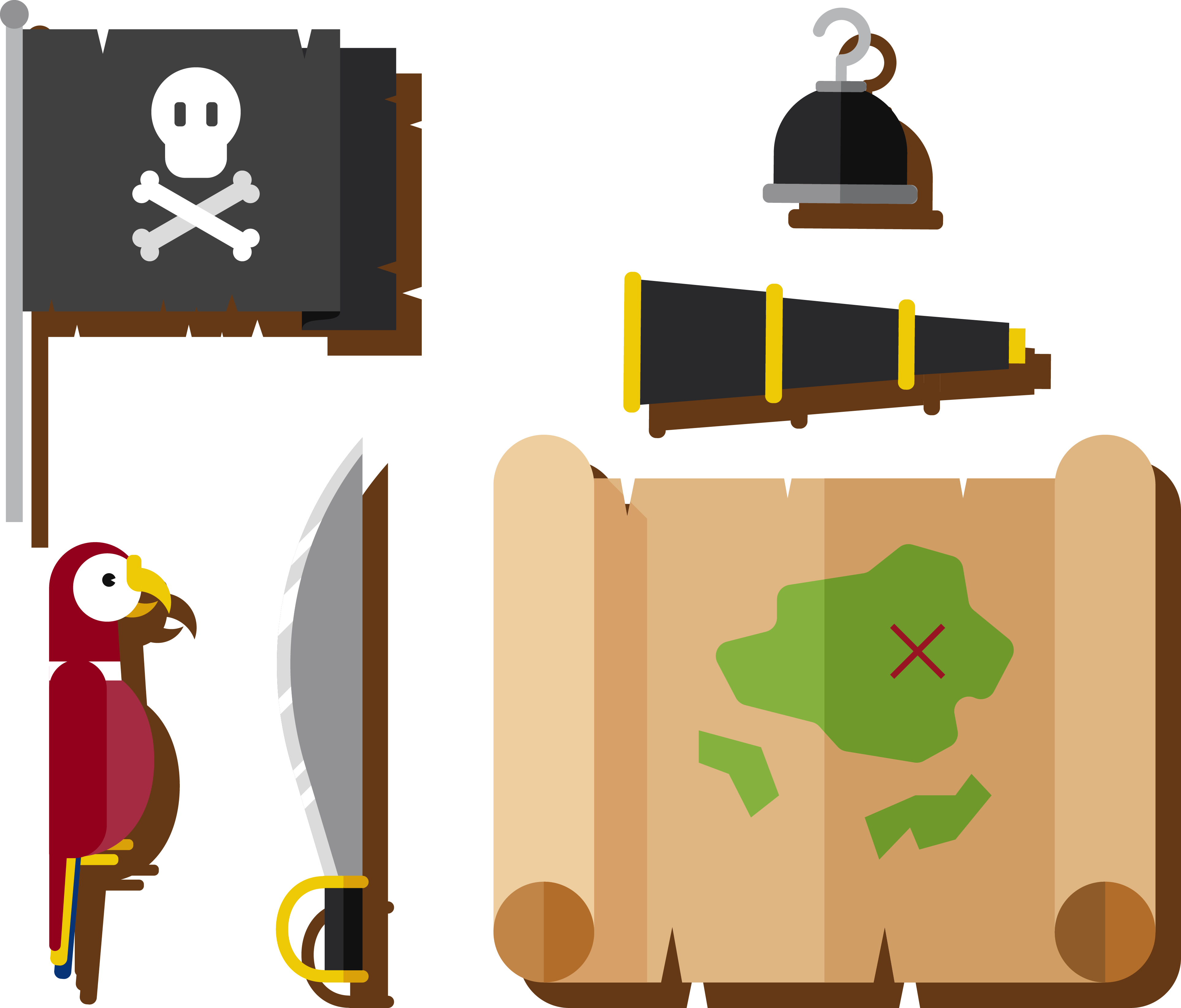 Scavenger Hunt Clipart Pirate Map - Illustration (3856x3290), Png Download