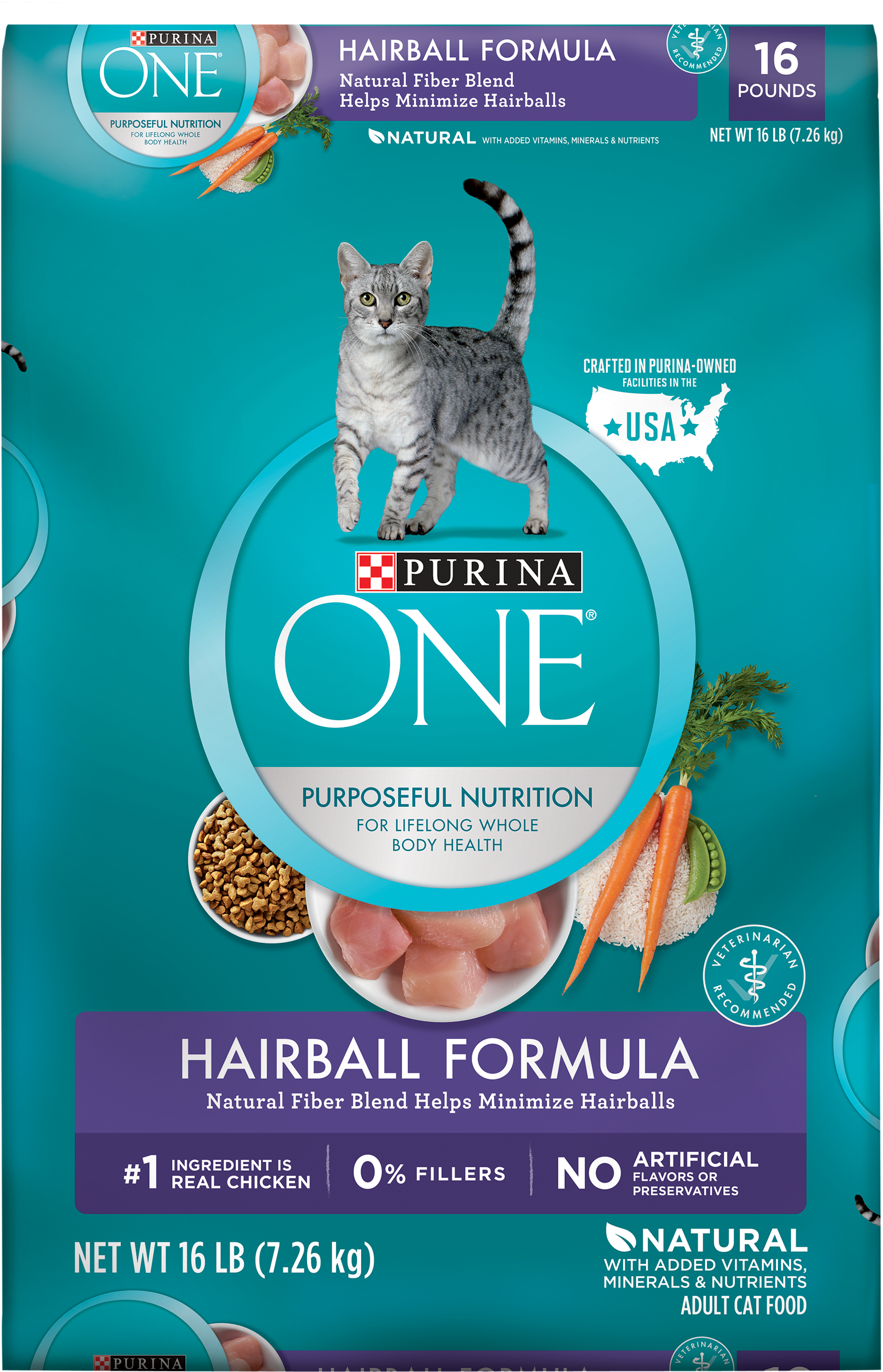 Purina One Hairball Formula Natural Dry Cat Food, 16 - Purina One Indoor Cat Food (3000x3000), Png Download