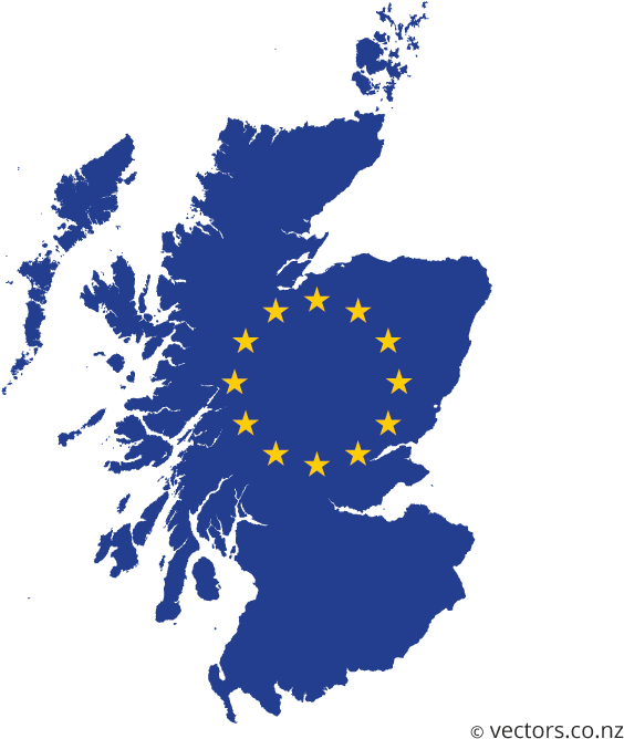 Eu Flag Vector Map Of Scotland - Shetland In A Box (700x700), Png Download