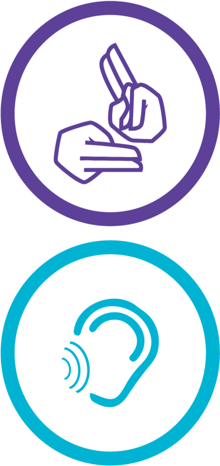 Icons For Sign Language And For Hearing Loss, Both - Circle (485x1024), Png Download