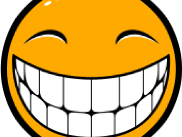 Grinning Smiley Face - Clip Art Smiley Face With Teeth (640x480), Png Download