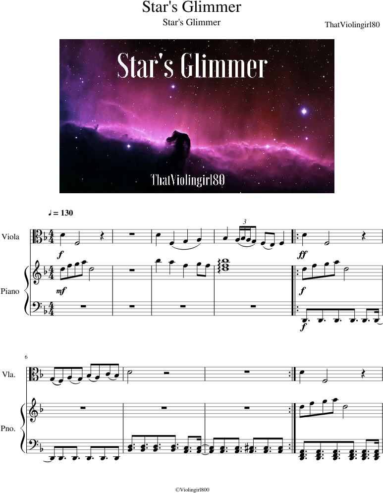 Star's Glimmer - Shallow Violin Sheet Music (850x1100), Png Download