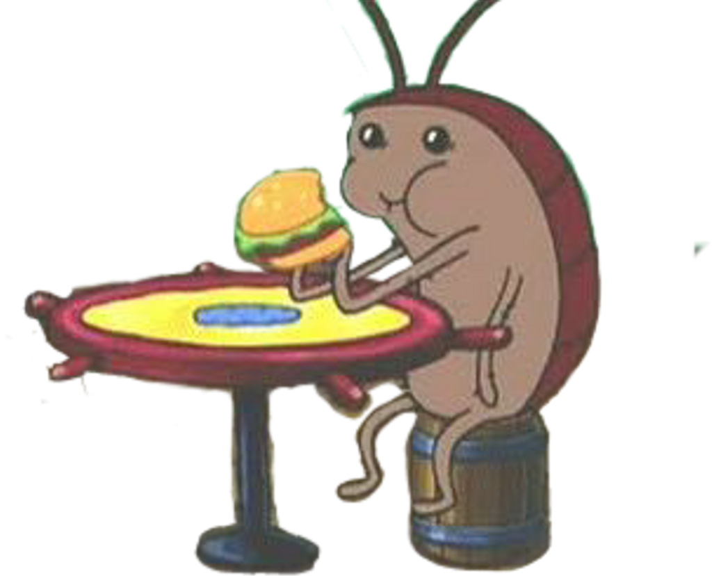 Spongebob Roach Eating Burger (1024x828), Png Download