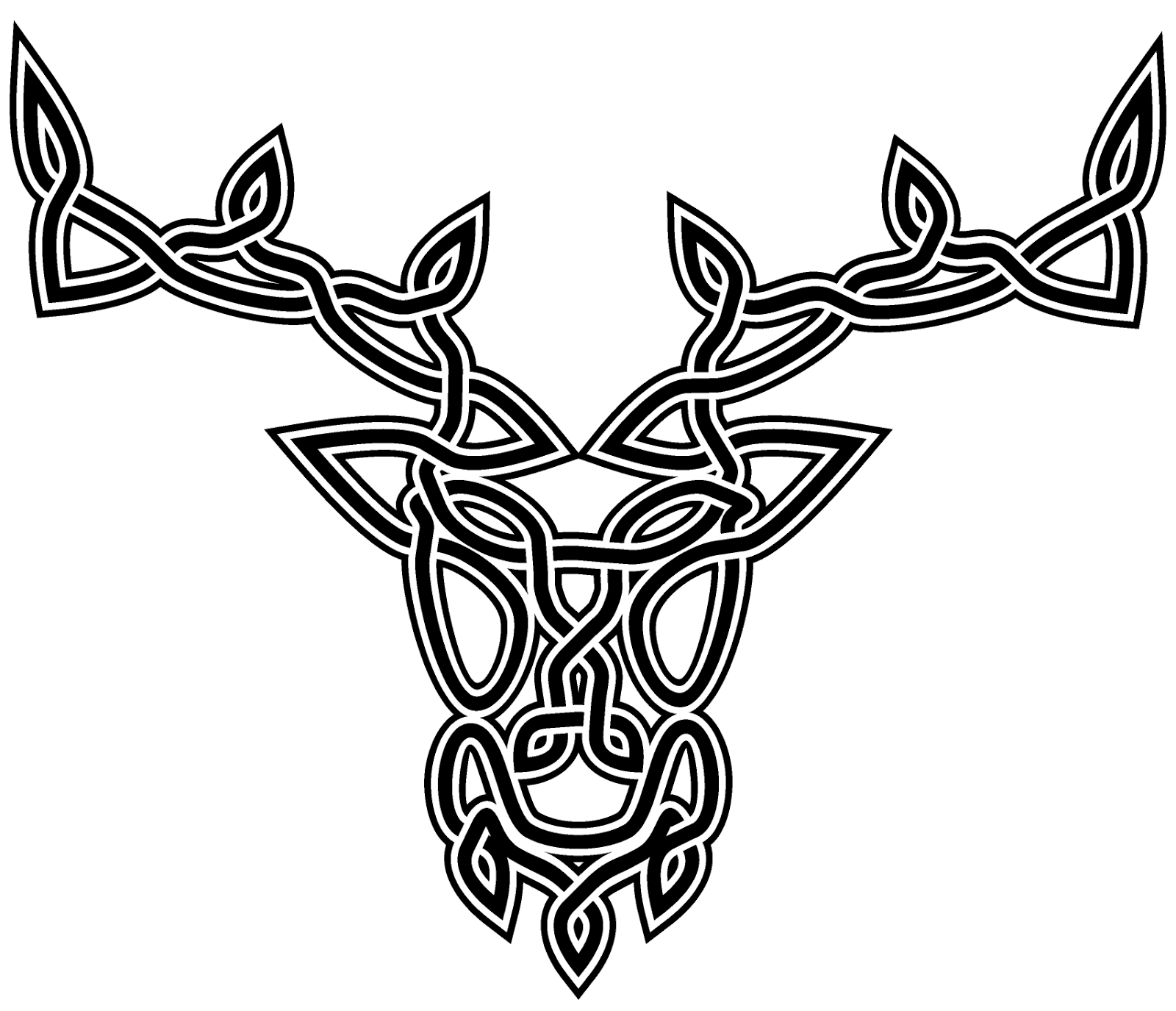Stag Knot - Celtic Knotwork Stag (1600x1375), Png Download