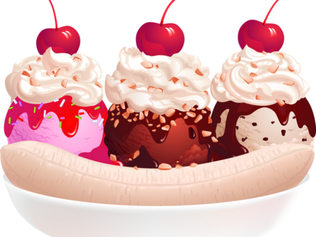 Banana Split Clipart All American - Free Banana Split Clipart (640x480), Png Download