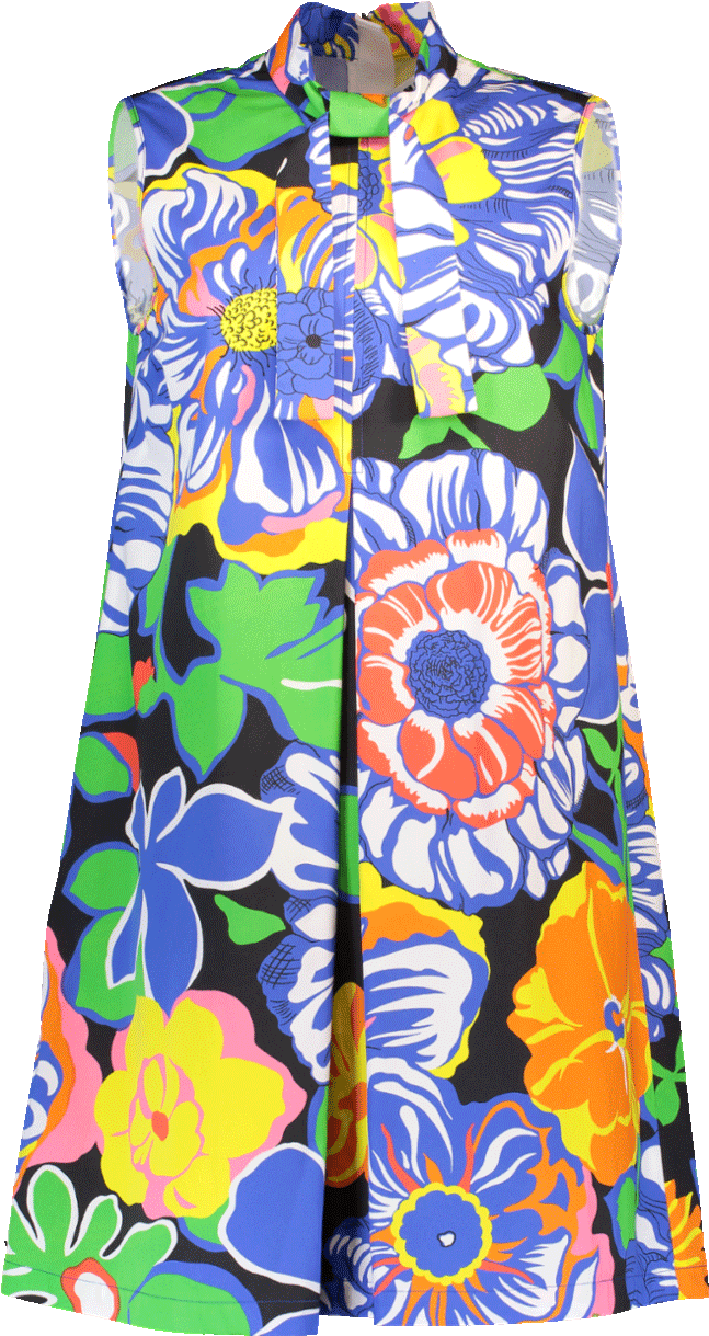 Msgm Floral Print Dress In Green - Day Dress (960x1223), Png Download