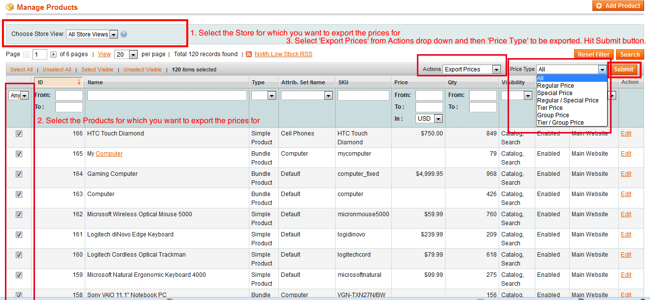 Manage Products - Magento (1319x609), Png Download
