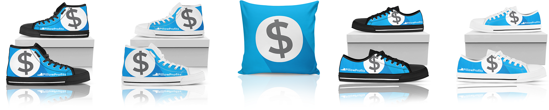 Sell Our Exclusive Catalog Of Print On Demand Products - Pillow Profits Products (2500x537), Png Download