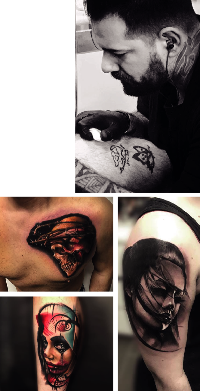 He Started Tattooing In 2011, Starting With Very Simple - Tattoo (665x1297), Png Download