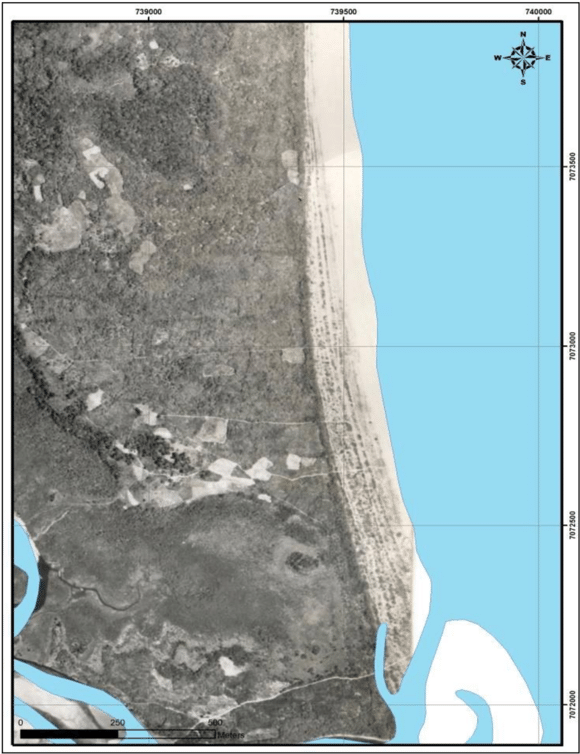 Aerofoto Ilustrando Os Cordões Litorâneos No Depósito - Map (850x783), Png Download