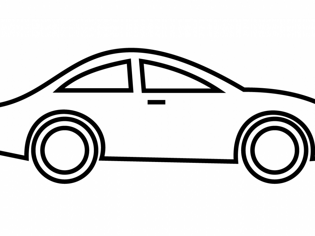 Download Car Clipart Black And White - White Car Clipart Png (1024x768), Png Download