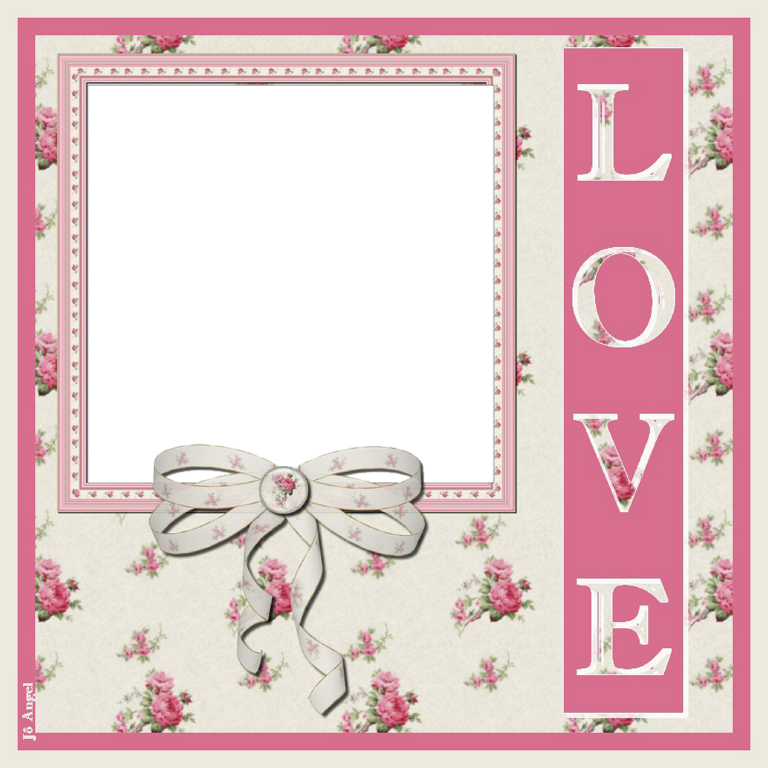 Love Frame - - Floral Design (768x768), Png Download