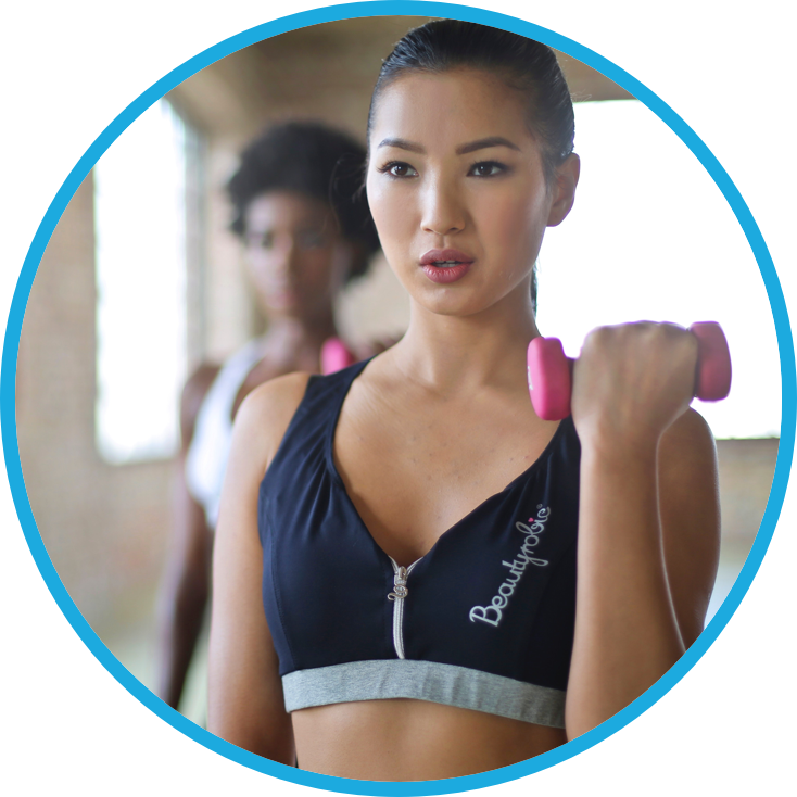 Active Aerobics Athlete 869243 - Makeup While Working Out (734x734), Png Download