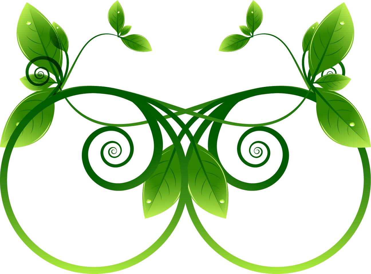 绿色叶子藤曼形状 - Environmental Protection (1296x959), Png Download