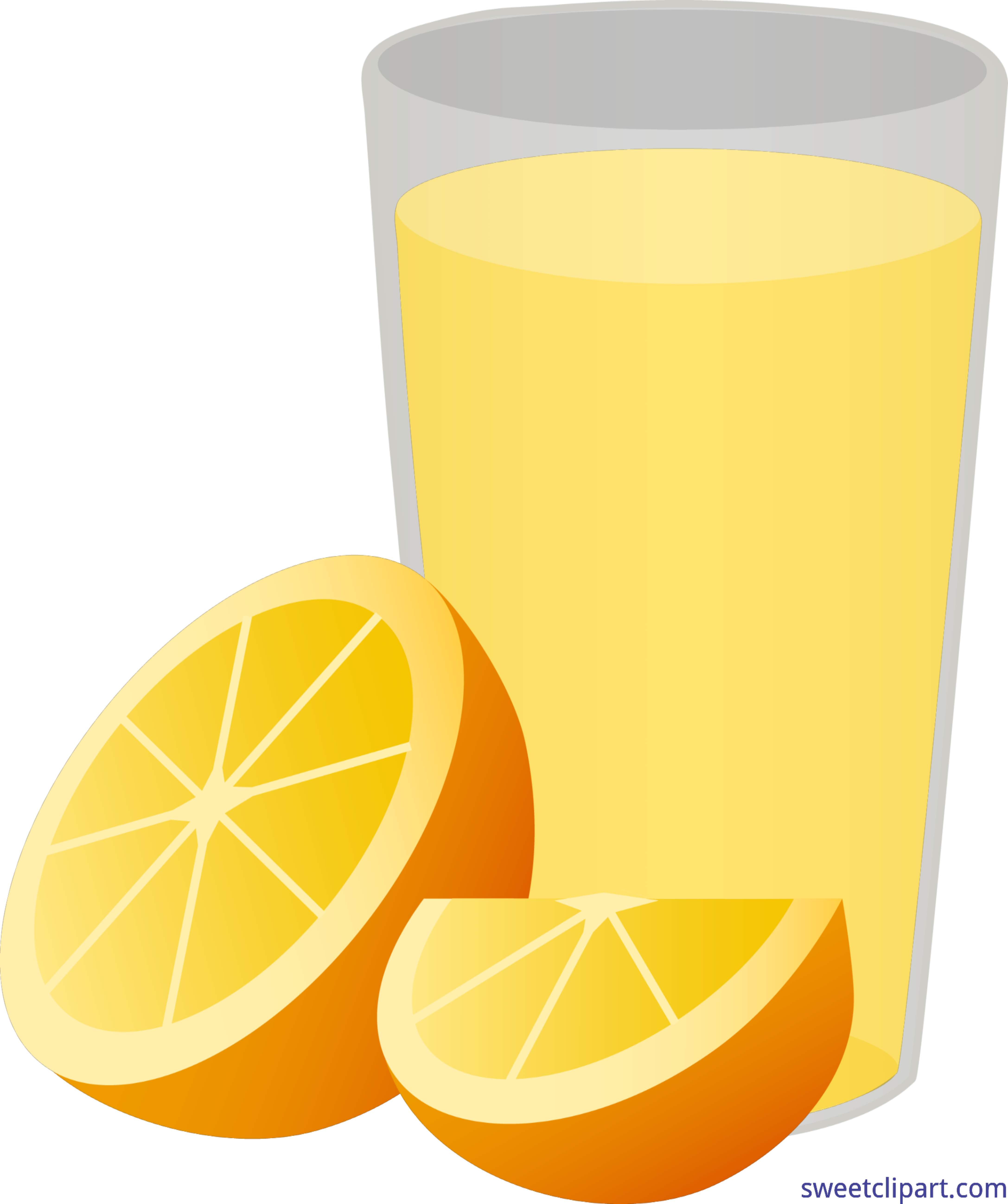 Glass Clipart Lemon - Glass Of Juice Png Cartoon (4348x5191), Png Download
