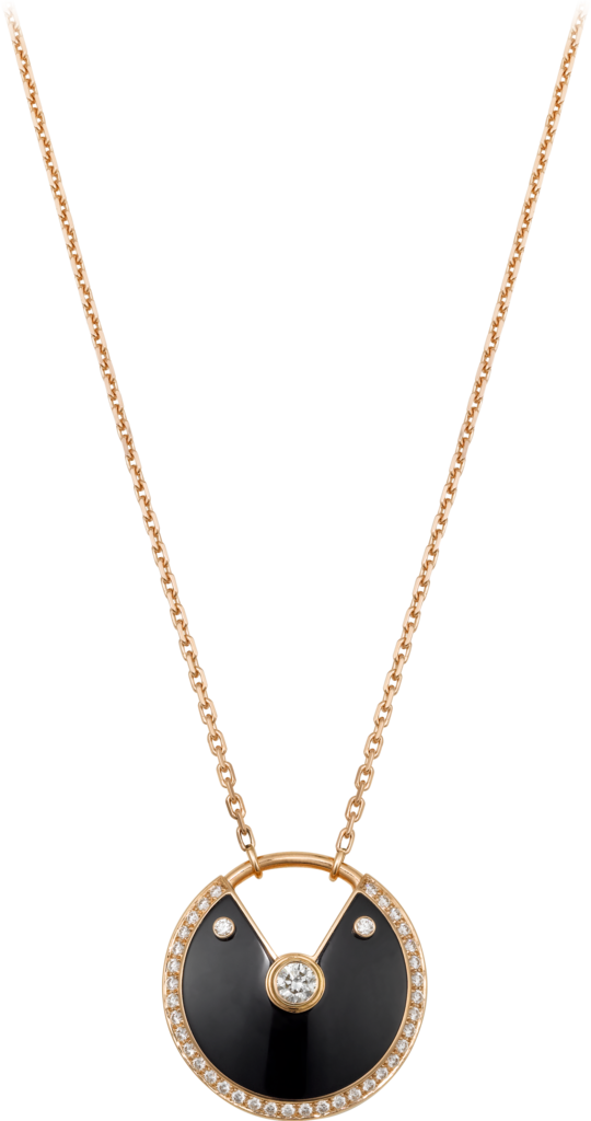 Amulette De Cartier Necklace, Medium Model Pink Gold, - Cartier Amulette Necklace Diamond (540x1024), Png Download