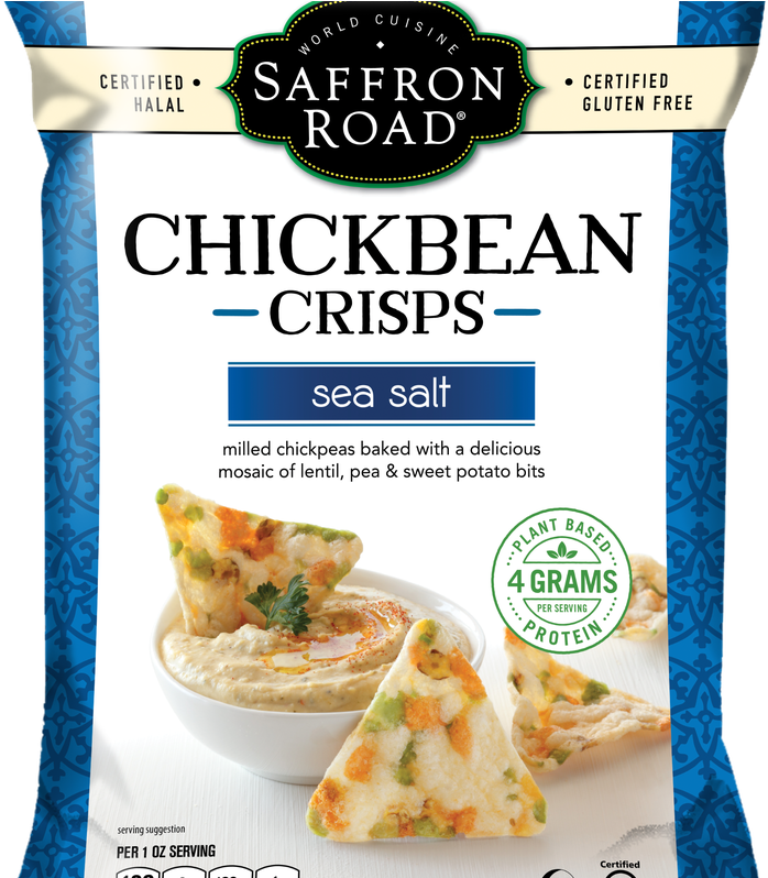 Saffron Road Chickbean Crisps White Cheddar (796x797), Png Download