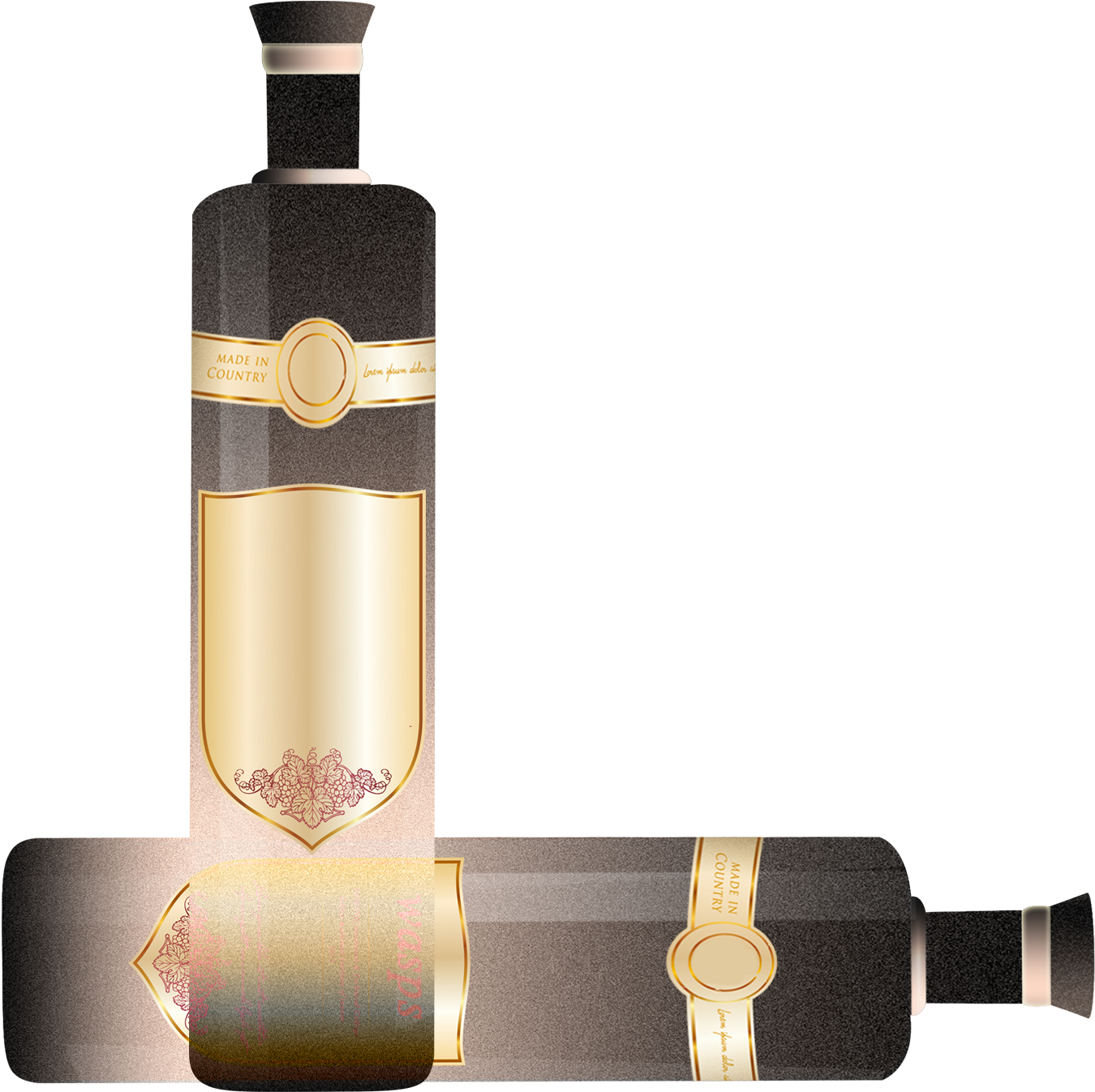 Wine Bottle Champagne Red Png And Psd - Wine Bottle (2000x2000), Png Download