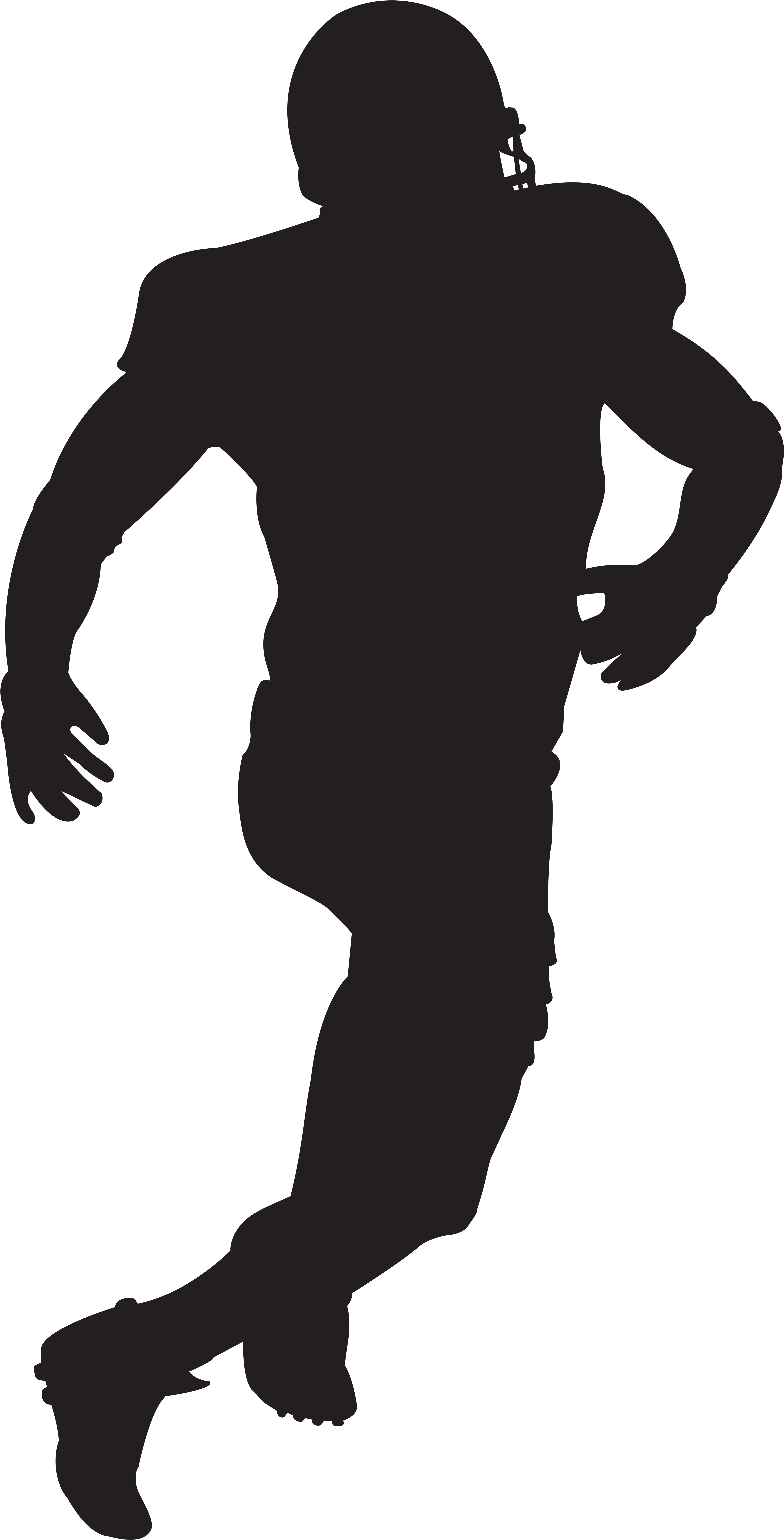 American Football Player Silhouette Clip Art Image - American Football Player Clipart Transparent (4137x8000), Png Download